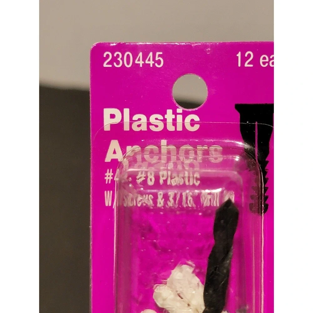 12 Piece DryWall Anchors Wallboard #4 X 3/16